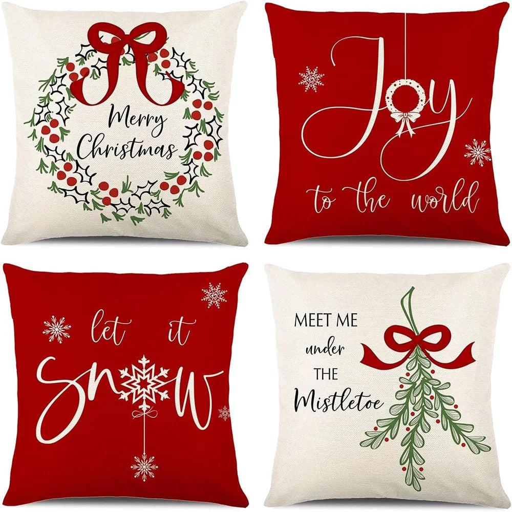 Merry Christmas Pillow Covers Set