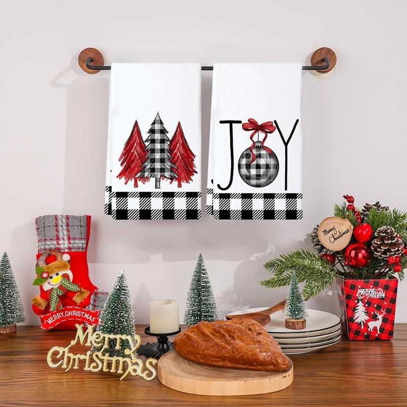 Christmas Kitchen Towels Holiday Home Decor Set