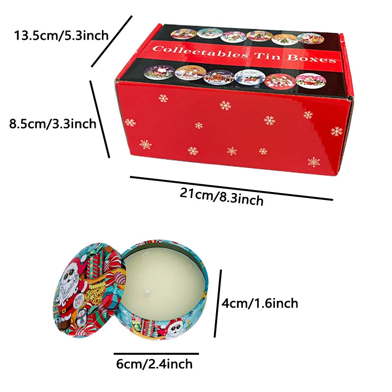 Christmas Scented Candles Set Aromatherapy Gift 12 pcs
