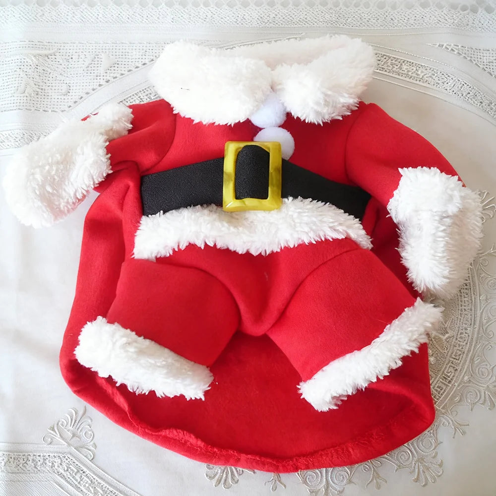 Christmas Pet Santa Costume Cute Outfit for Cats & Dogs
