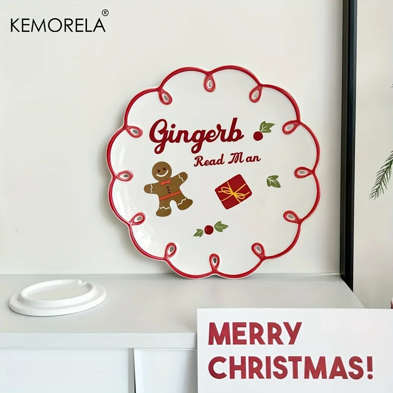 Christmas Ceramic Serving Set Plate & Cup Tray Decor