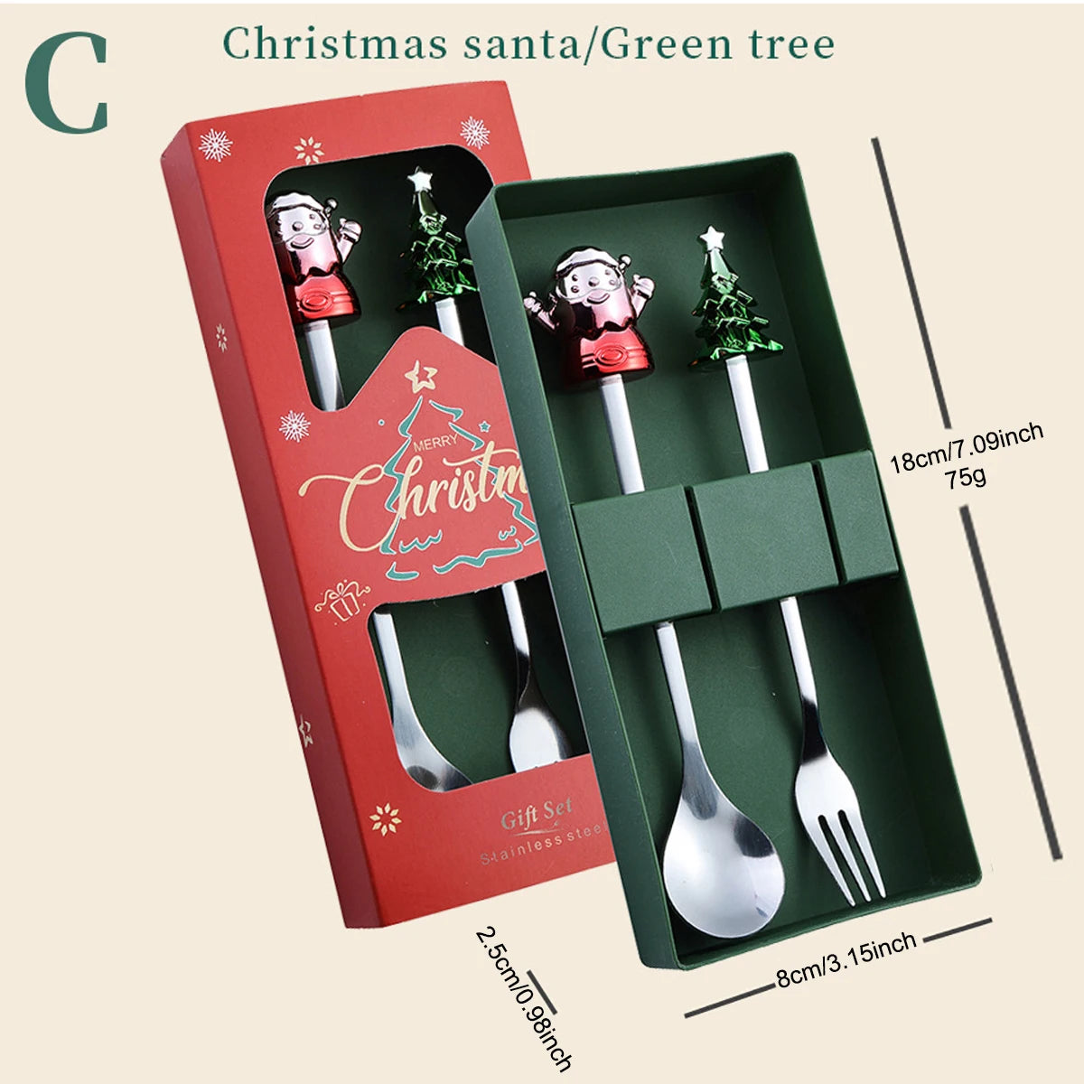 Christmas Dinnerware Set with Glod Cutlery & Gift Box