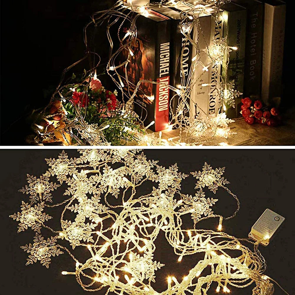 Christmas Snowflake Fairy Lights LED  Curtain Decor