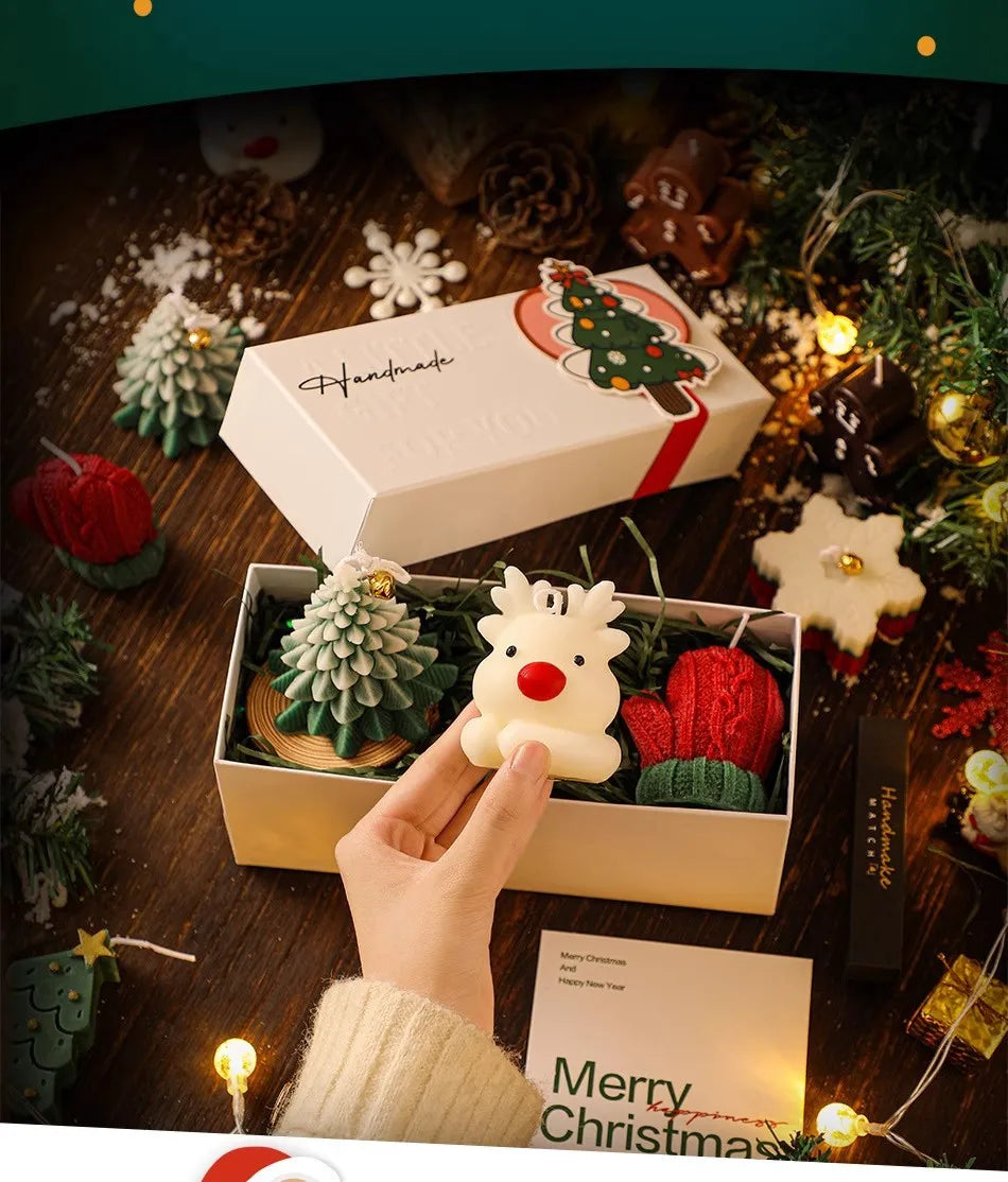 Christmas Scented Candle Set Holiday Gift Box