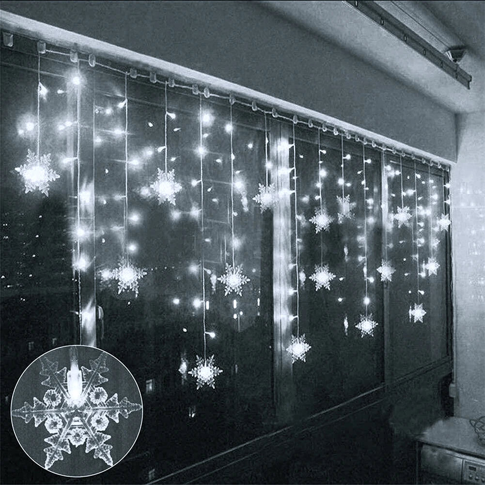 Christmas Snowflake Fairy Lights LED  Curtain Decor