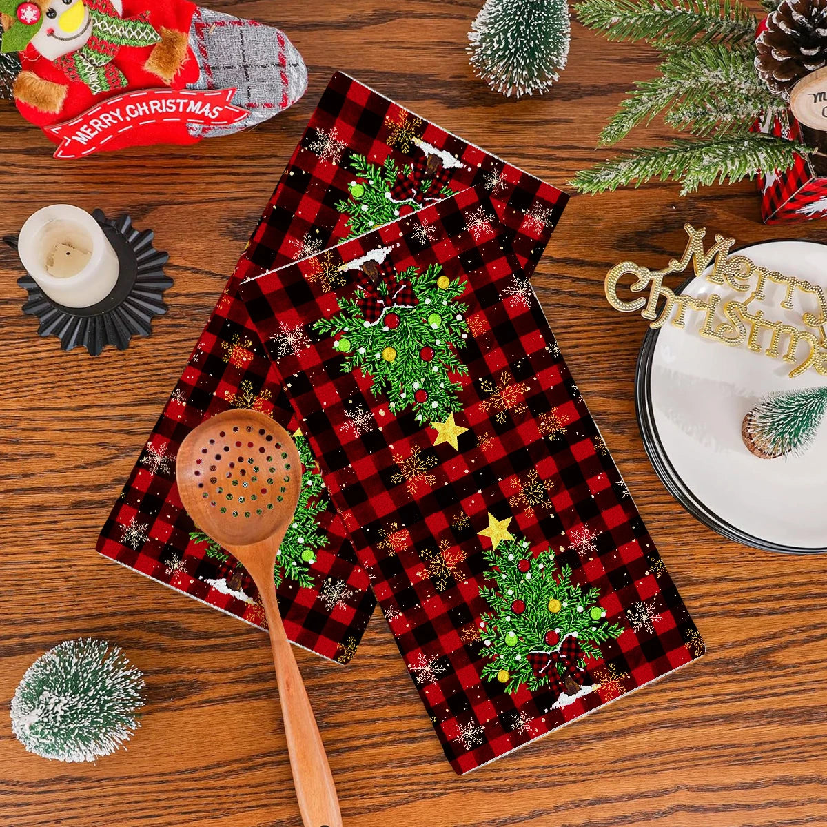 Christmas Kitchen Towels Holiday Home Decor Set